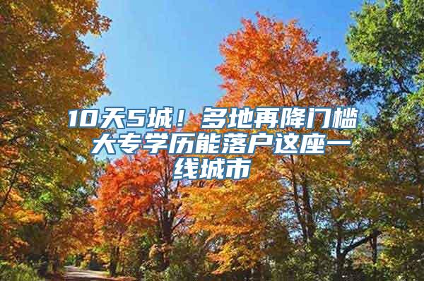 10天5城！多地再降门槛 大专学历能落户这座一线城市