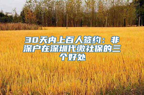 30天内上百人签约：非深户在深圳代缴社保的三个好处