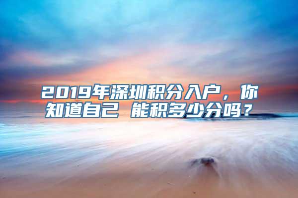 2019年深圳积分入户，你知道自己 能积多少分吗？