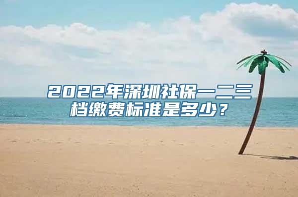 2022年深圳社保一二三档缴费标准是多少？