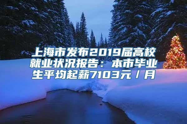 上海市发布2019届高校就业状况报告：本市毕业生平均起薪7103元／月