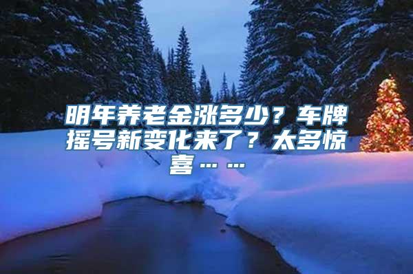 明年养老金涨多少？车牌摇号新变化来了？太多惊喜……