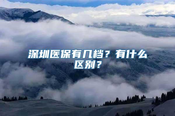 深圳医保有几档？有什么区别？