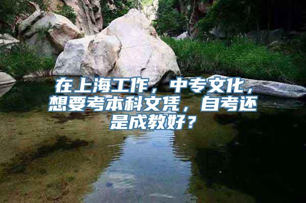 在上海工作，中专文化，想要考本科文凭，自考还是成教好？