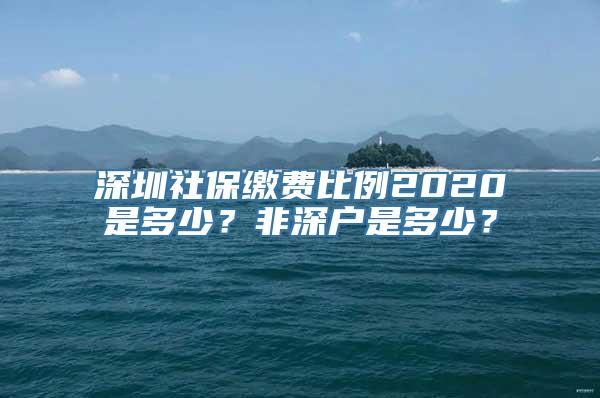 深圳社保缴费比例2020是多少？非深户是多少？