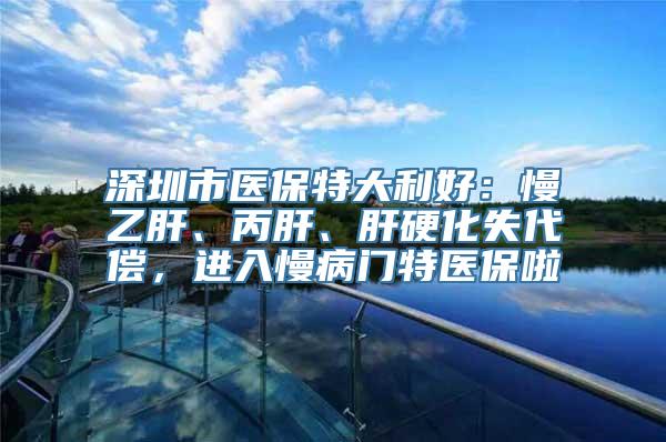 深圳市医保特大利好：慢乙肝、丙肝、肝硬化失代偿，进入慢病门特医保啦