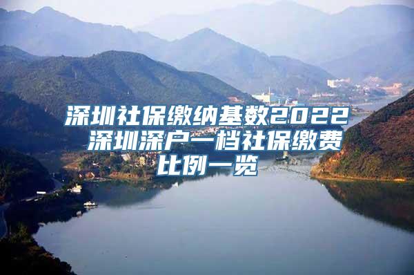 深圳社保缴纳基数2022 深圳深户一档社保缴费比例一览