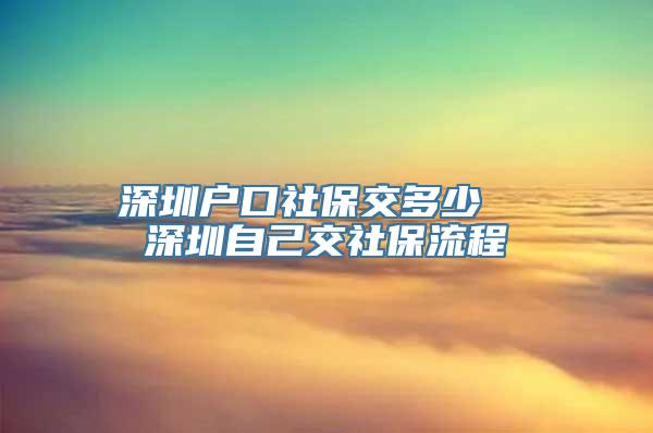 深圳户口社保交多少  深圳自己交社保流程