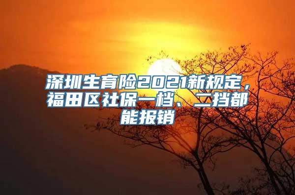 深圳生育险2021新规定，福田区社保一档、二挡都能报销