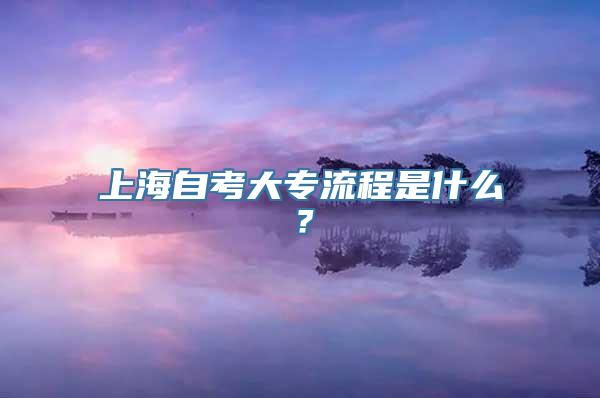 上海自考大专流程是什么？