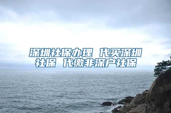 深圳社保办理 代买深圳社保 代缴非深户社保