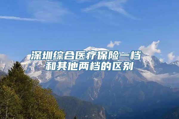 深圳综合医疗保险一档 和其他两档的区别