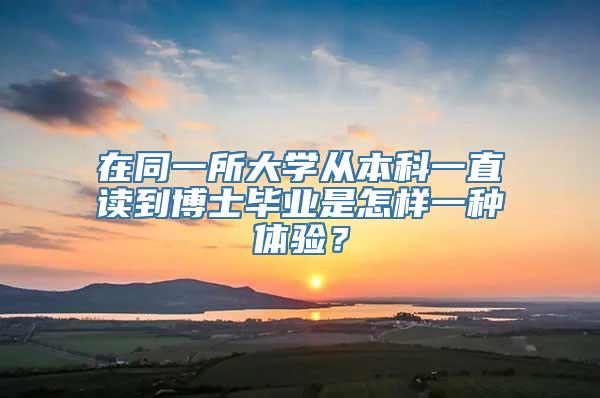 在同一所大学从本科一直读到博士毕业是怎样一种体验？