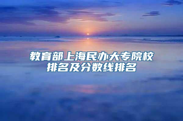 教育部上海民办大专院校排名及分数线排名