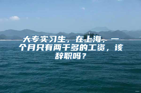 大专实习生，在上海，一个月只有两千多的工资，该辞职吗？