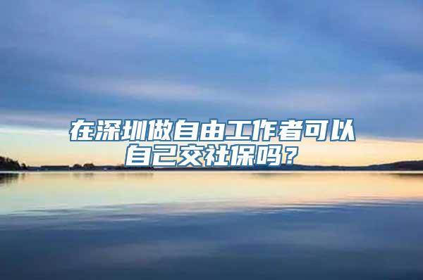 在深圳做自由工作者可以自己交社保吗？