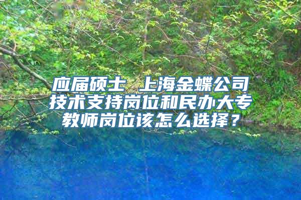 应届硕士 上海金蝶公司技术支持岗位和民办大专教师岗位该怎么选择？