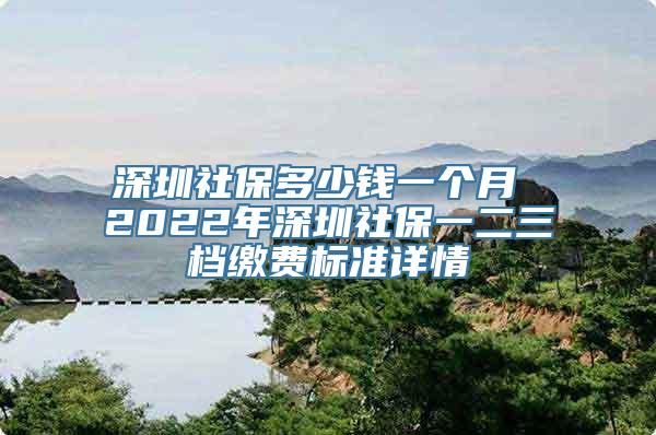 深圳社保多少钱一个月 2022年深圳社保一二三档缴费标准详情