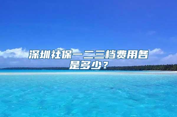 深圳社保一二三档费用各是多少？