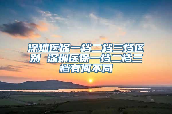 深圳医保一档二档三档区别 深圳医保一档二档三档有何不同