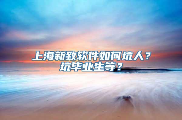 上海新致软件如何坑人？坑毕业生等？