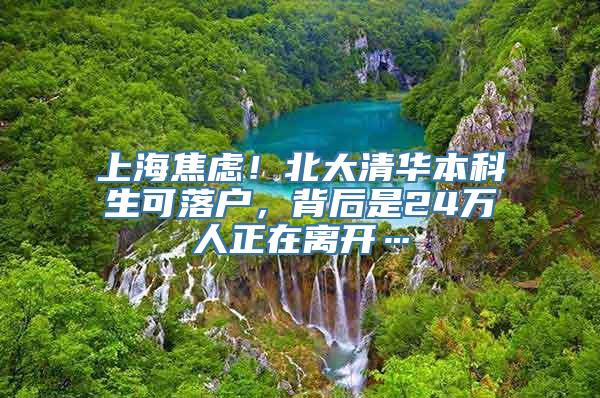 上海焦虑！北大清华本科生可落户，背后是24万人正在离开…