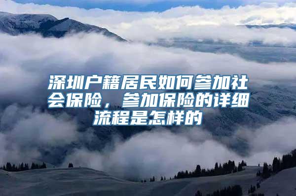 深圳户籍居民如何参加社会保险，参加保险的详细流程是怎样的