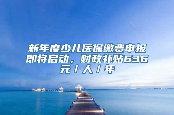 新年度少儿医保缴费申报即将启动，财政补贴636元／人／年