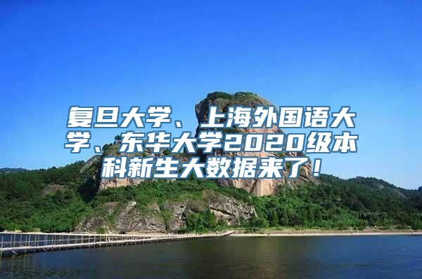 复旦大学、上海外国语大学、东华大学2020级本科新生大数据来了！