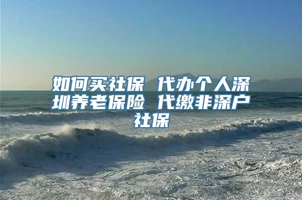 如何买社保 代办个人深圳养老保险 代缴非深户社保