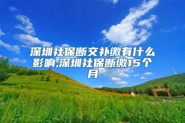 深圳社保断交补缴有什么影响,深圳社保断缴15个月