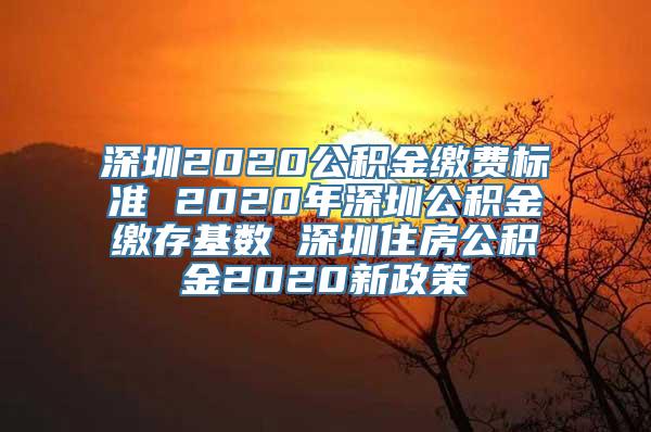 深圳2020公积金缴费标准 2020年深圳公积金缴存基数 深圳住房公积金2020新政策