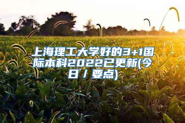 上海理工大学好的3+1国际本科2022已更新(今日／要点)