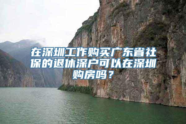 在深圳工作购买广东省社保的退休深户可以在深圳购房吗？