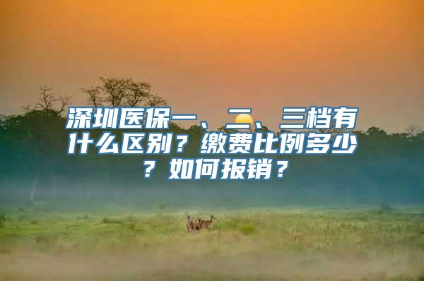 深圳医保一、二、三档有什么区别？缴费比例多少？如何报销？