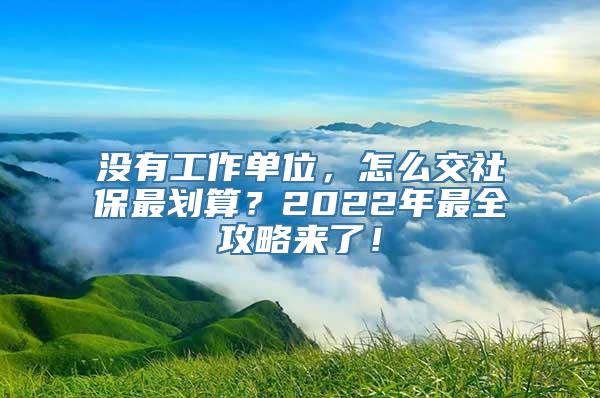 没有工作单位，怎么交社保最划算？2022年最全攻略来了！