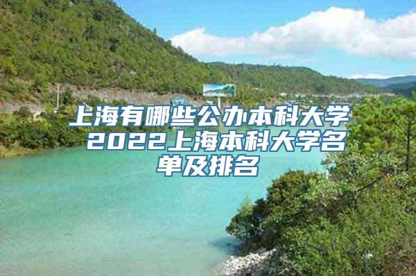 上海有哪些公办本科大学 2022上海本科大学名单及排名