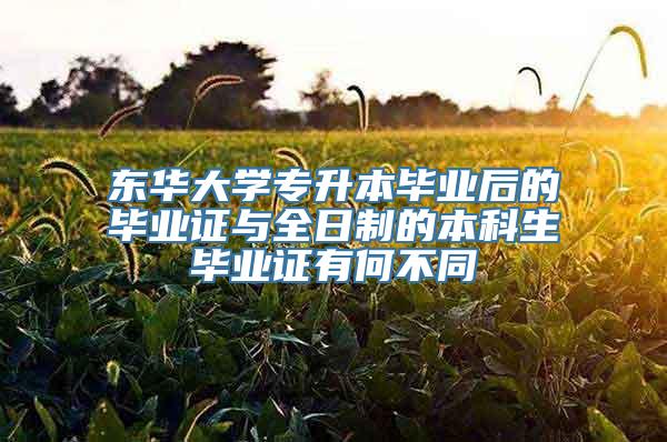 东华大学专升本毕业后的毕业证与全日制的本科生毕业证有何不同