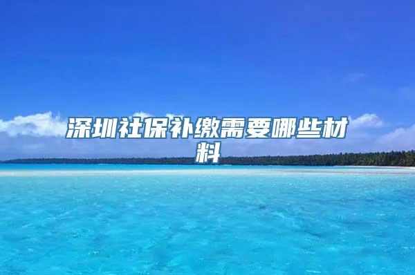 深圳社保补缴需要哪些材料