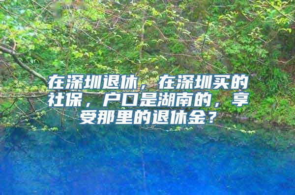 在深圳退休，在深圳买的社保，户口是湖南的，享受那里的退休金？