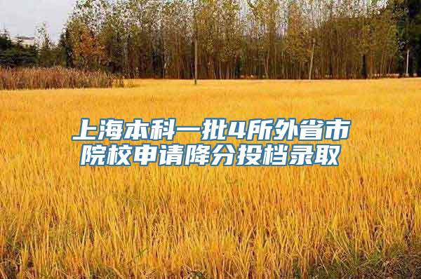 上海本科一批4所外省市院校申请降分投档录取