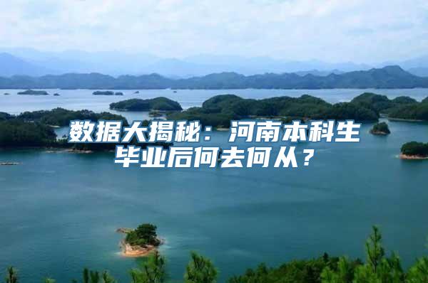 数据大揭秘：河南本科生毕业后何去何从？