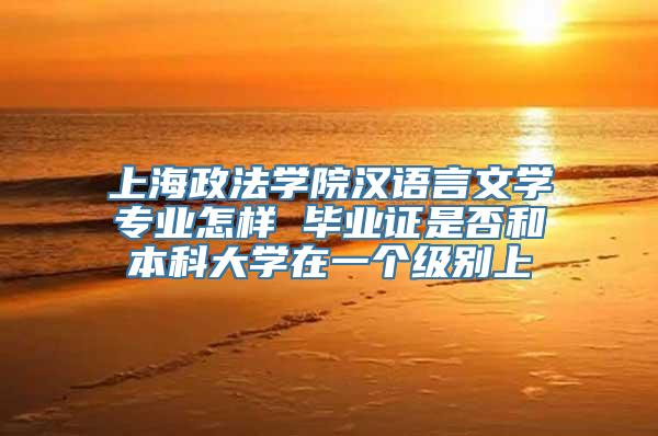 上海政法学院汉语言文学专业怎样 毕业证是否和本科大学在一个级别上