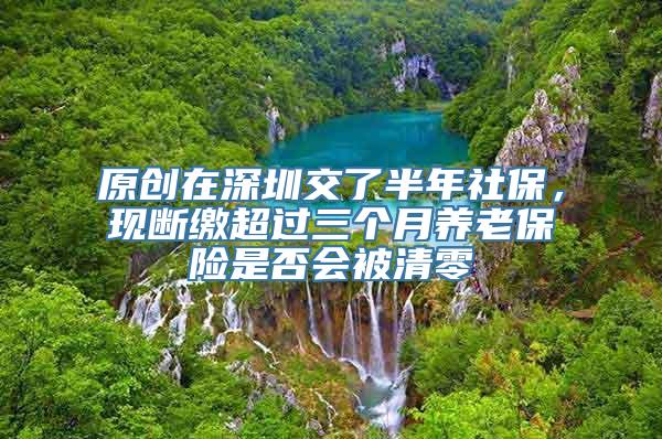 原创在深圳交了半年社保，现断缴超过三个月养老保险是否会被清零