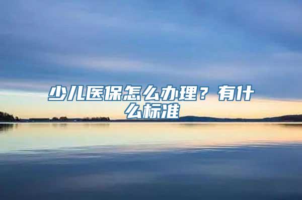 少儿医保怎么办理？有什么标准