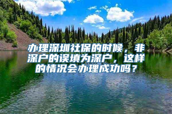 办理深圳社保的时候，非深户的误填为深户，这样的情况会办理成功吗？