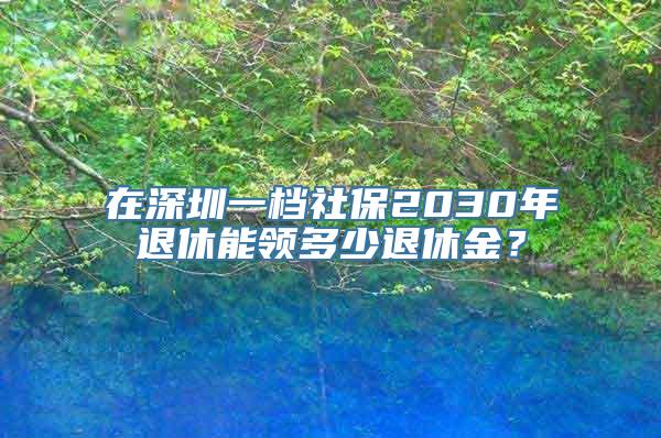 在深圳一档社保2030年退休能领多少退休金？