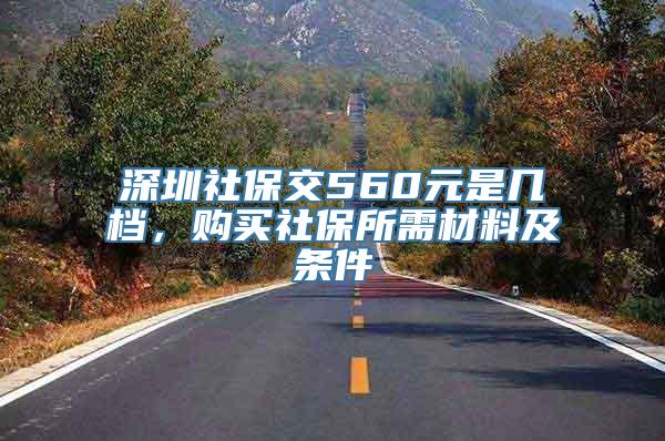 深圳社保交560元是几档，购买社保所需材料及条件