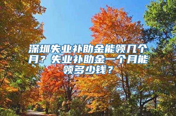 深圳失业补助金能领几个月？失业补助金一个月能领多少钱？