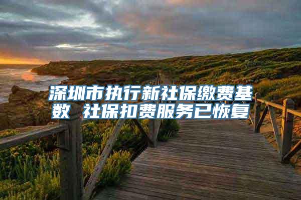 深圳市执行新社保缴费基数 社保扣费服务已恢复